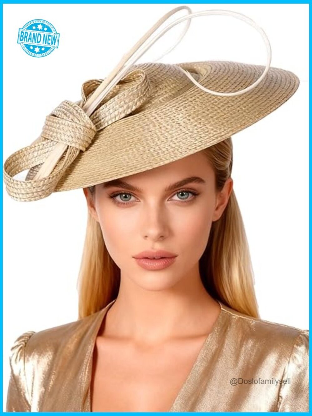 Vintage Straw Fascinator Hat Elegant Derby Pillbox Church Sinamay Ladies Wedding